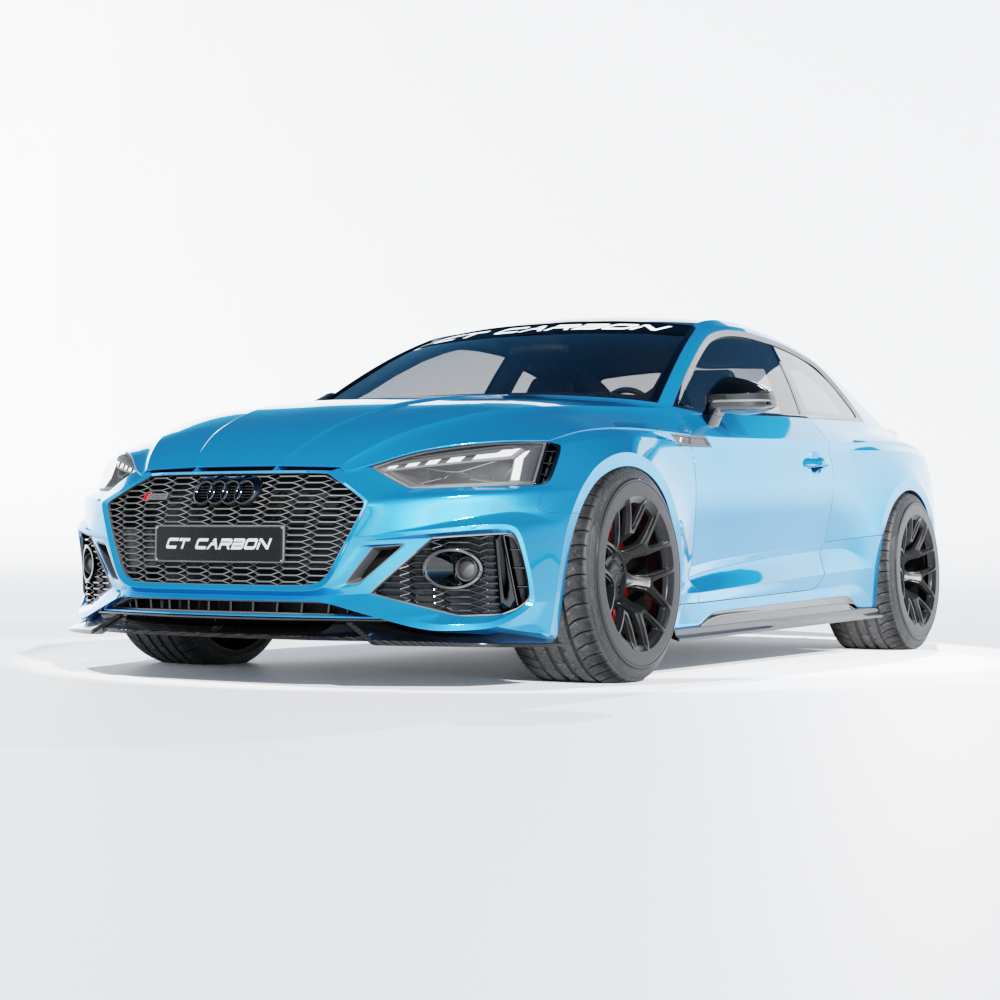 Full view of the CT Design carbon fiber kit on an Audi RS5 B9.5 Coupe 2020-2024, showcasing lightweight, high-quality carbon fiber parts.