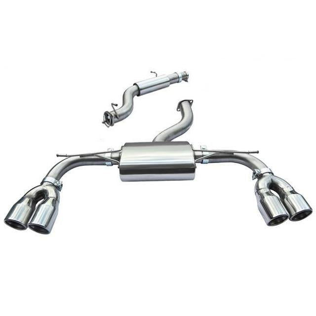 Cobra Sport Audi S3 8V Saloon GPF Back Performance Exhaust, non-valved, with resonated cat-back design in a close-up view