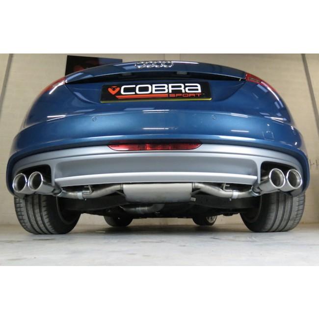 Cobra Sport Audi TT Mk2 1.8/2.0 TFSI cat back performance exhaust system installed on a silver Audi TT.