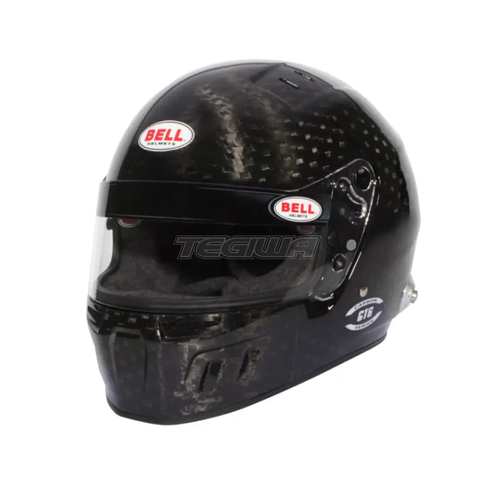 Bell Full Face GT6 RD Carbon Helmet with HANS compatibility, FIA8859/SA2020 certification, featuring aerodynamic design and secure fit.