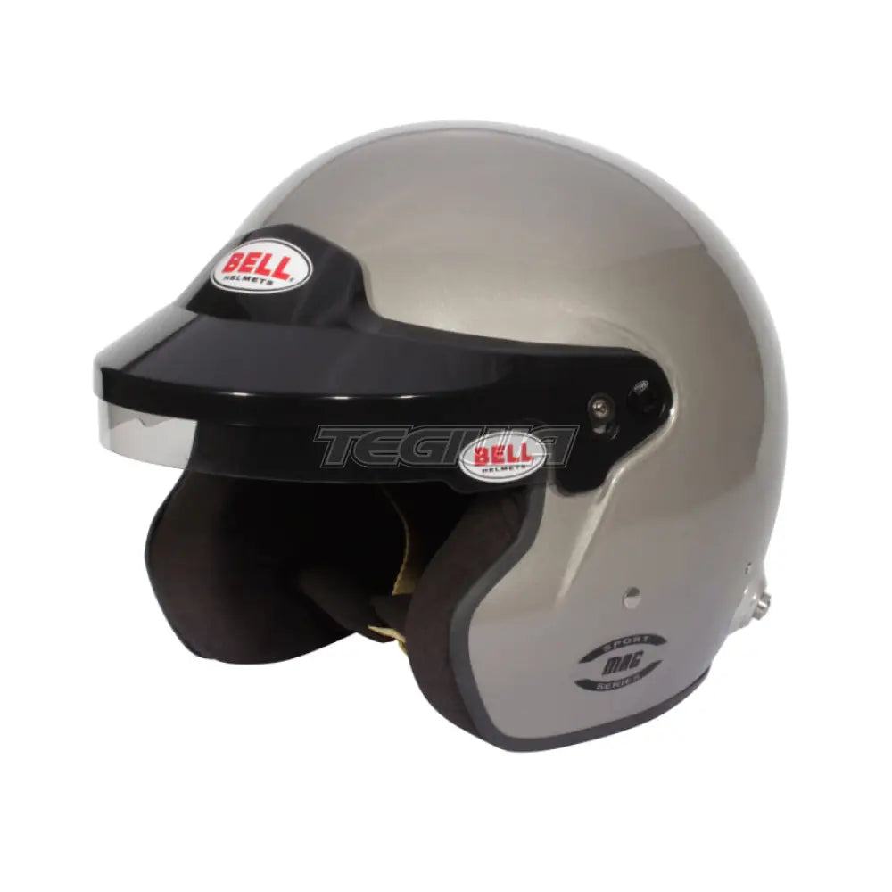 Bell Open Face MAG Titanium S helmet with FIA8859 certification and Hans posts, featuring a sleek helmet design.