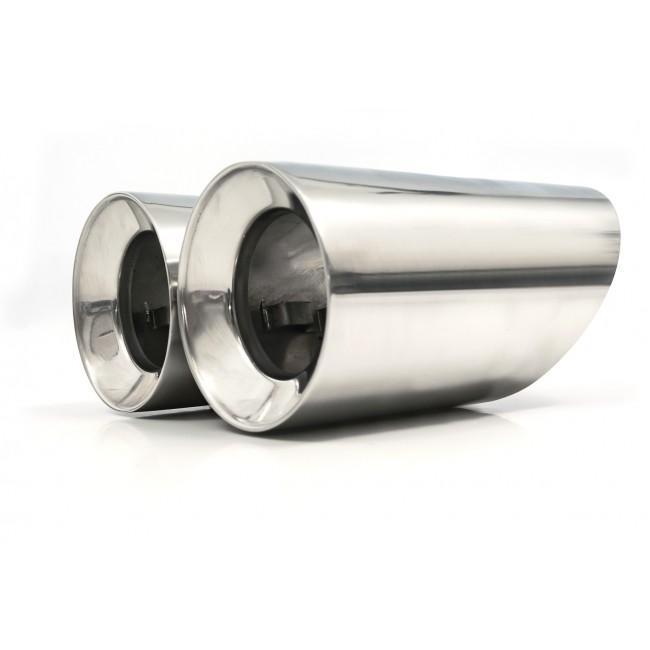 BMW M140i exhaust tailpipes by Cobra Sport with large 3.5-inch M Performance tips, OE style replacement slip-on exhaust tips.