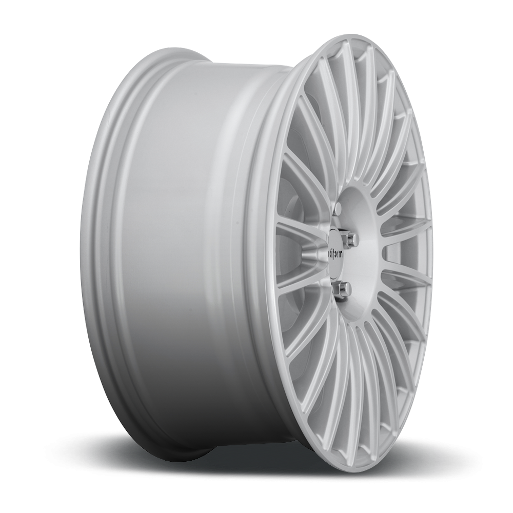 Rotiform BUC wheels in 19x8 silver finish, featuring a staggered design with a sleek, modern look.