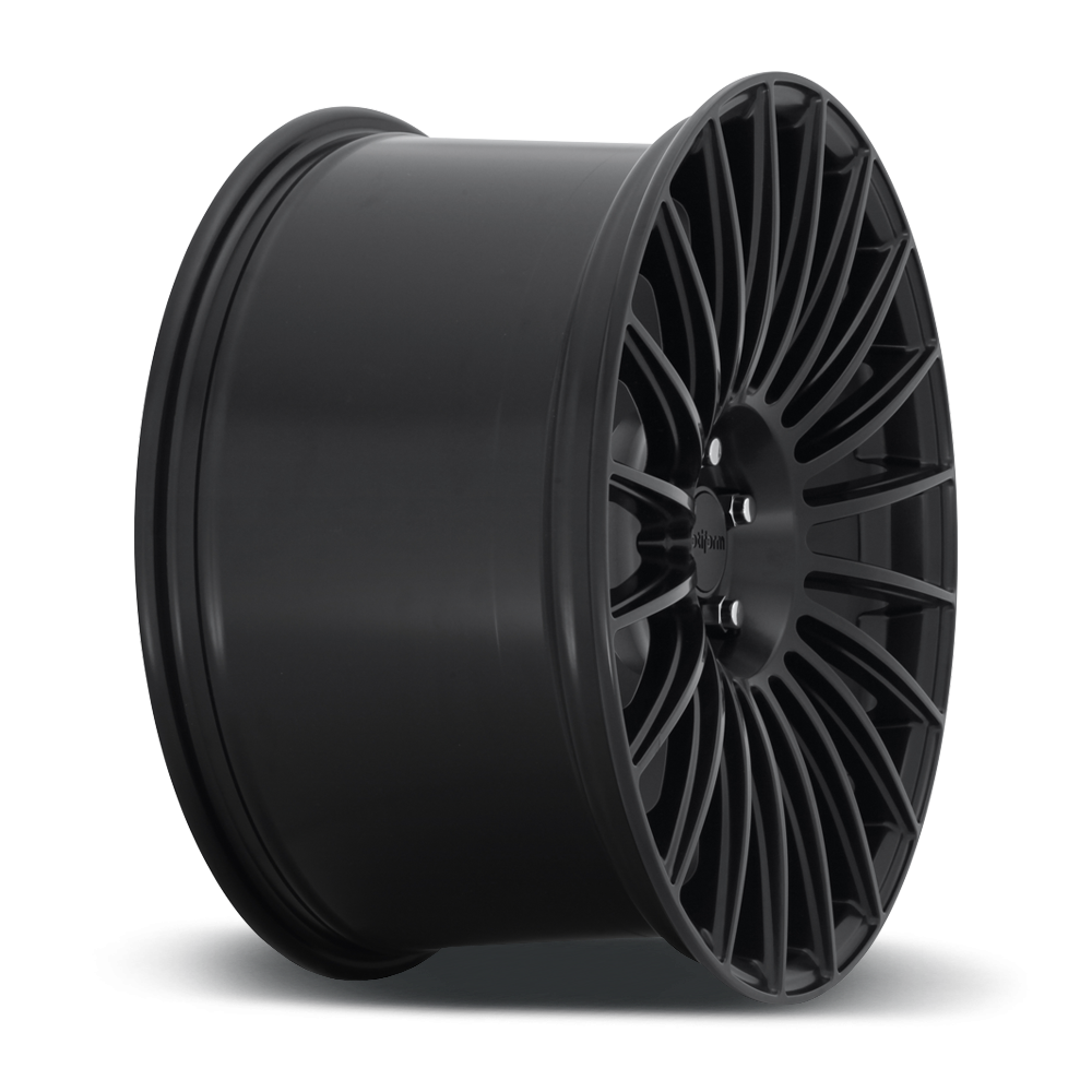 Rotiform BUC wheels in 20x10 size, showing matte black finish with a staggered design on a vehicle.