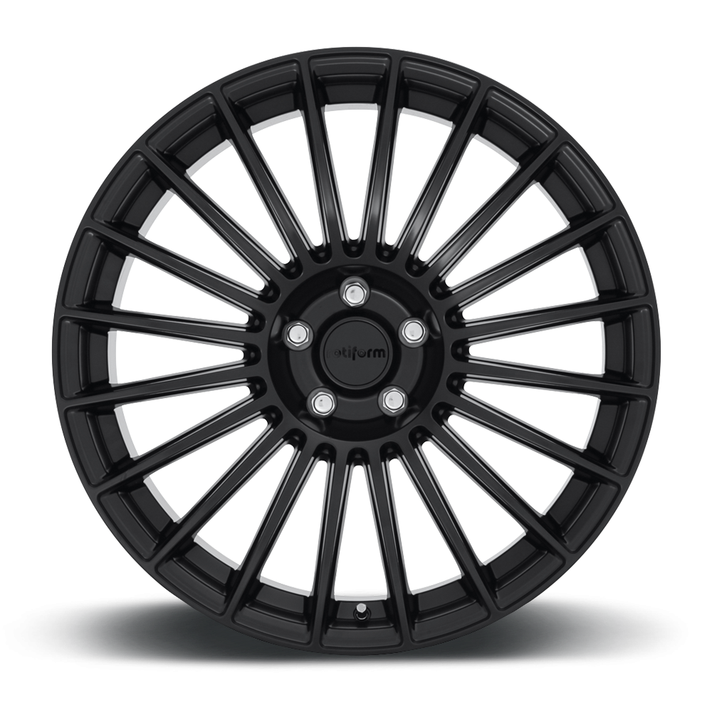 Rotiform BUC wheels in matte black face finish, 20x10 size, showcasing sleek, modern design with silver, satin black, and matte anthracite options