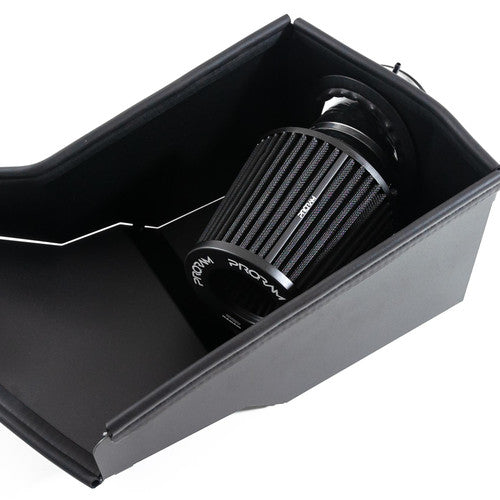 Ramair Proram cone air filter induction kit fitted in an Audi TT 8J 2.0 engine bay, showcasing the high-performance intake system.