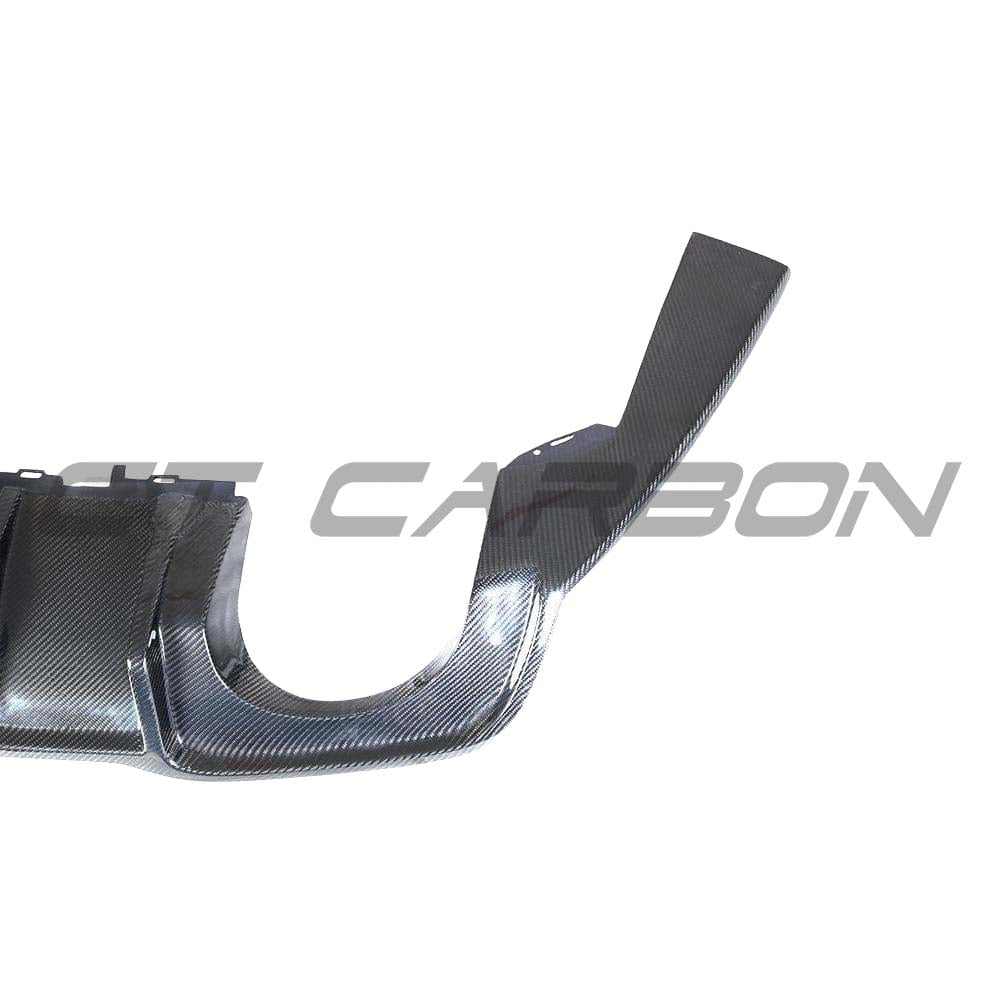 CT Carbon Audi RS3 8V saloon rear carbon diffuser with DTM light, showcasing sleek aerodynamic design and high-quality finish.