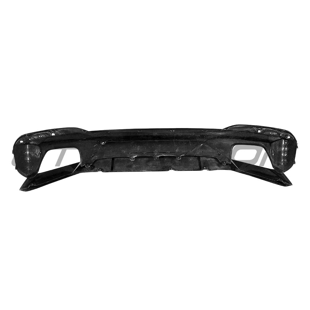 BMW G30 5 Series V8 carbon fibre diffuser kit by CT Carbon, showcasing sleek OEM-style carbon fiber design on the car's rear.