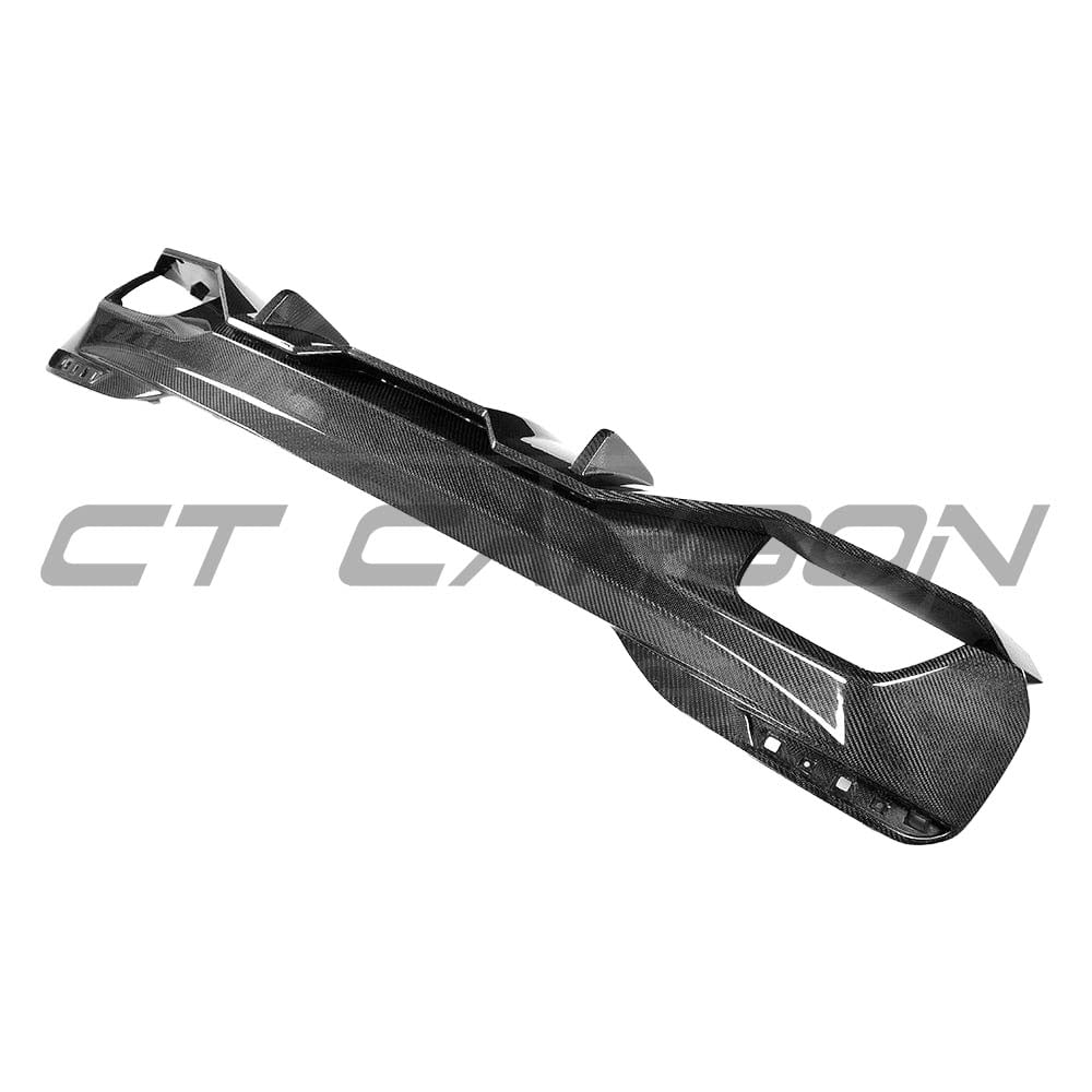BMW G30 5 Series V8 carbon fiber diffuser kit by CT Carbon, OEM-style M Sport design with sleek carbon fiber finish.