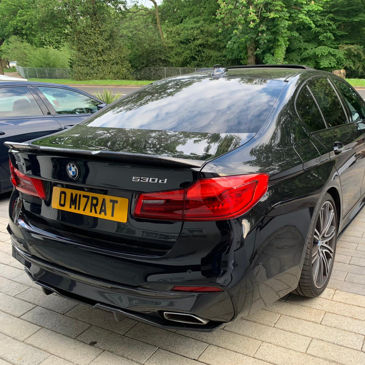 BMW G30 5 Series M Sport carbon fibre diffuser by CT Carbon, showcasing sleek, aerodynamic design for 2016-2024 models.
