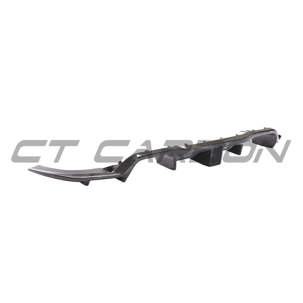 BMW F87 M2 M2C CT Carbon full car carbon fibre diffuser kit with K-style design, showcasing the lightweight, high-performance upgrade.