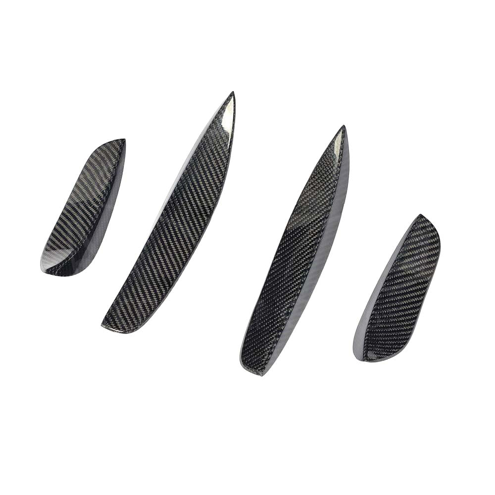 Carbon fibre front bumper canards for Mercedes W205 C63 and C63S, by CT Carbon, shown on a vehicle.