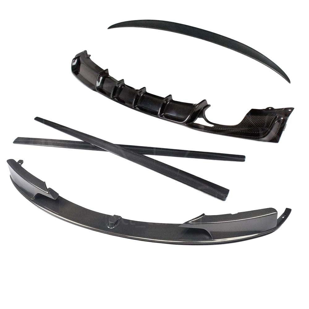 BMW F30 3 Series Saloon full carbon fiber kit by CT Carbon, including hood, roof, and trunk components with sleek carbon finish.