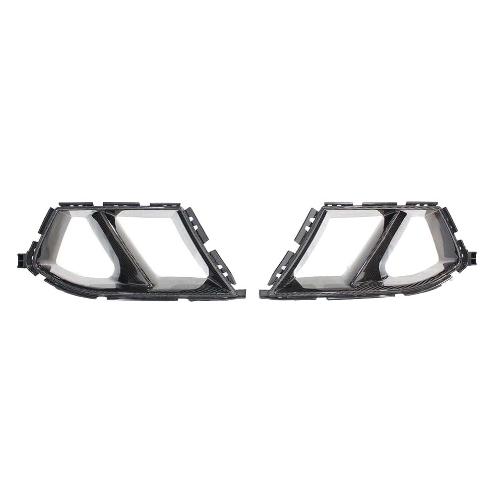 BMW M3 M4 G80 G82 G83 carbon fibre bumper ducts by CT Carbon, showing sleek aerodynamic accessory for enhanced performance.