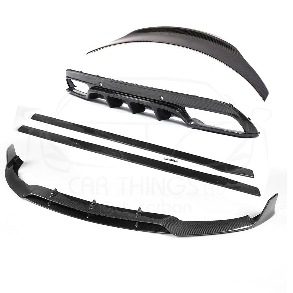 Full carbon fibre kit for Mercedes C63 W205 saloon by CT Carbon, featuring front, side, and rear panels in high-quality carbon fiber.