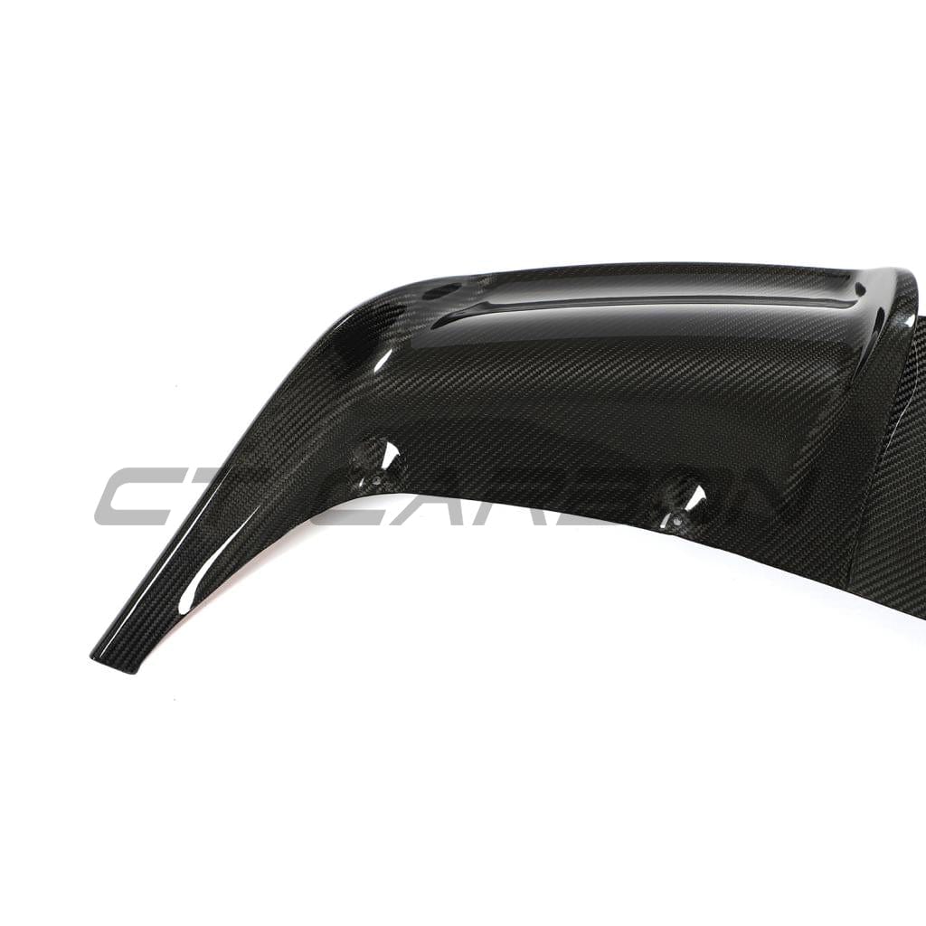 Carbon Fibre Full Kit for Tesla Model Y MK1 2020-2025 by CT Carbon, includes exterior trim and accents in detailed view.