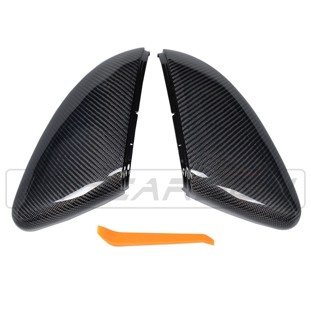 Volkswagen Golf MK7/7.5 CT Carbon pre-preg carbon fiber mirror replacements, sleek and lightweight car accessories.