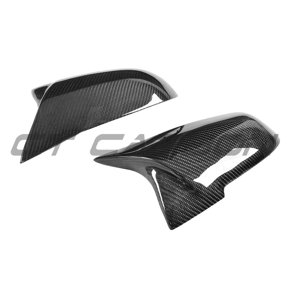 BMW Fxx 1-4 Series carbon fiber mirrors by CT Carbon, showing sleek, lightweight mirror replacements with OEM M-style design.