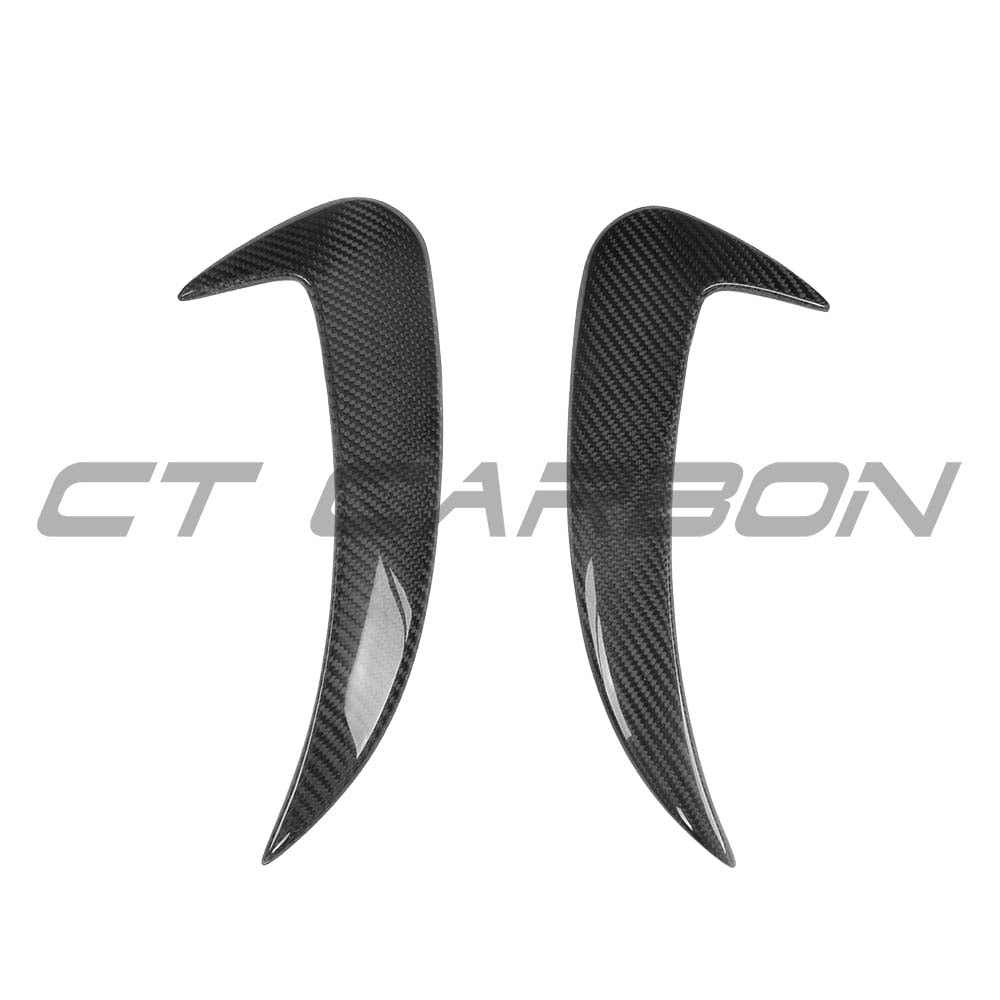 Carbon fiber rear bumper canards for Mercedes W205 C63 and C43 saloon by CT Carbon, automotive accessories for enhanced aerodynamics.