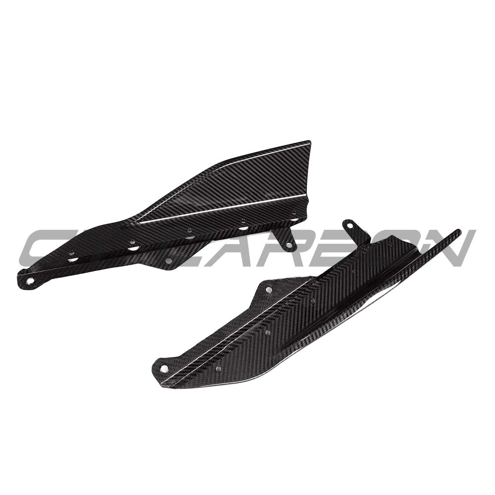 BMW G42 2 Series carbon fibre side skirts by CT Carbon, featuring sleek MP style design for sporty, aerodynamic look.