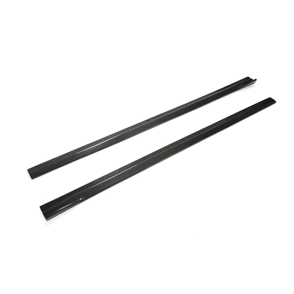 BMW M2 F87 Carbon Fibre Side Skirts by CT Carbon, featuring a sleek 3D design for enhanced aerodynamics and sporty look.