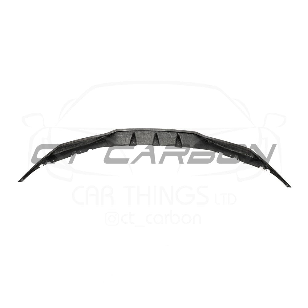 BMW F90 M5 Competition carbon fibre splitter by CT Carbon, showcasing sleek aerodynamic design and R-style finish.