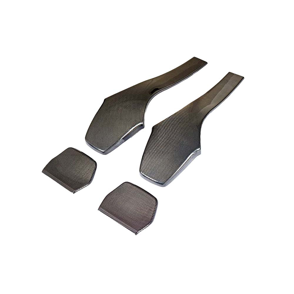 Carbon fibre seat back accessory for BMW M2C, M3, M4 F87, F80, F82, F83 by CT Carbon, shown with sleek carbon fiber finish.
