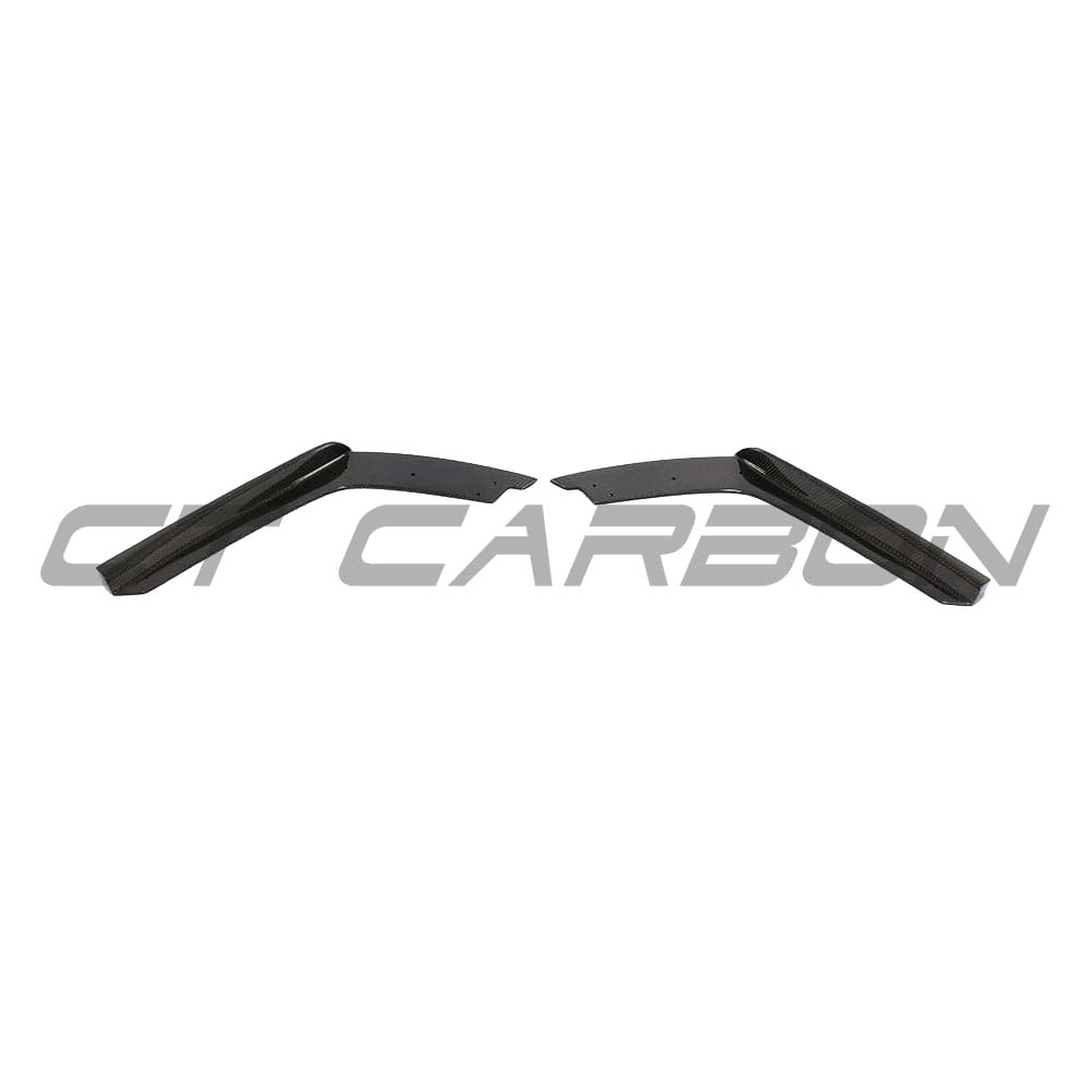 BMW M3 M4 F80 F82 F83 carbon fiber rear bumper corners by CT Carbon, showcasing sleek, lightweight automotive accessories.