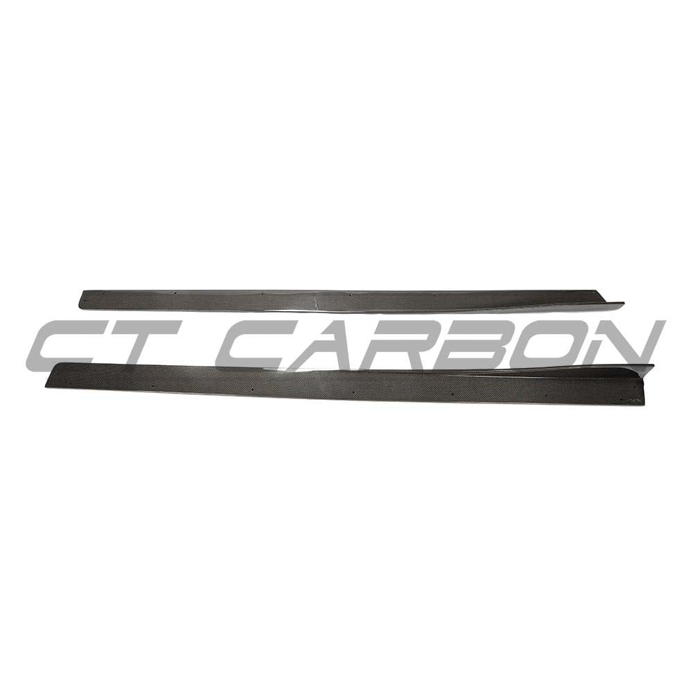 BMW M3 M4 F80 F82 F83 carbon fiber side skirts by CT Carbon, featuring a 3D style design for enhanced sporty appearance.