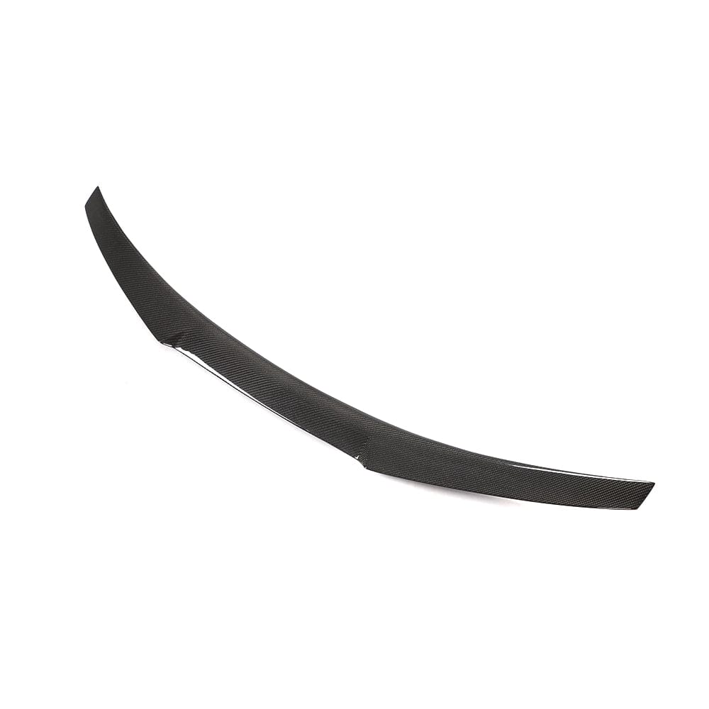 Carbon fiber spoiler for Audi A5/S5 B9 coupe by CT Carbon, showing sleek V-style design on the car's rear.