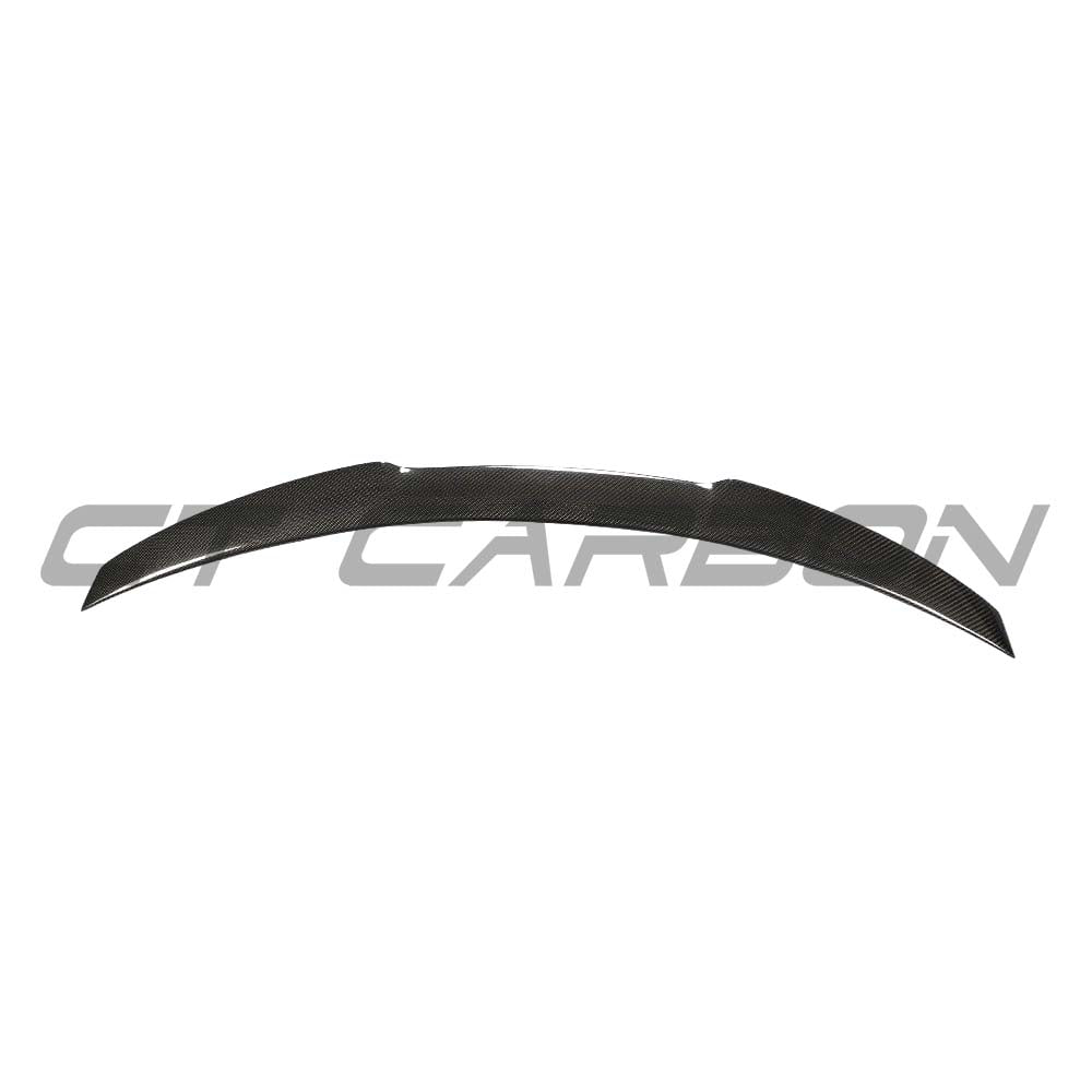 BMW M4 F82 carbon fibre spoiler by CT Carbon, MP style, showcasing sleek, aerodynamic design for enhanced performance and style.