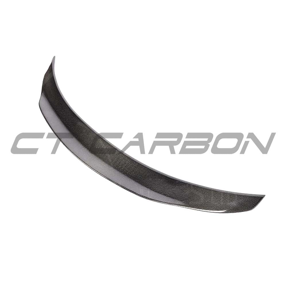 Mercedes C63 W205 2015-2018 coupe carbon fiber kit by CT Carbon, featuring a ducktail spoiler and full carbon fiber exterior details.