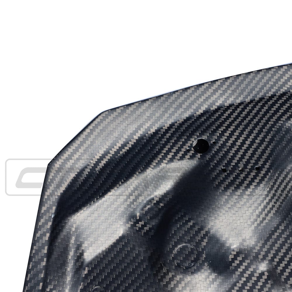 BMW M3 M4 F80 F82 F83 carbon fiber bonnet by CT Carbon, GTS style, showcasing lightweight, high-performance automotive bonnet.