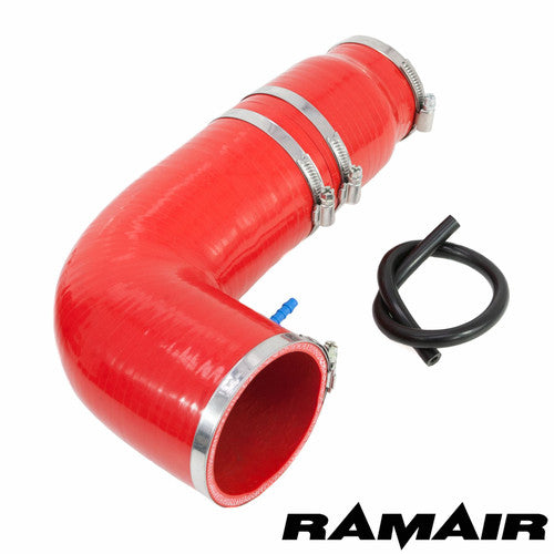 Ramair air filter induction intake kit installed in a Citroen DS3 and Peugeot 208 engine bay, showcasing the high-performance filter.