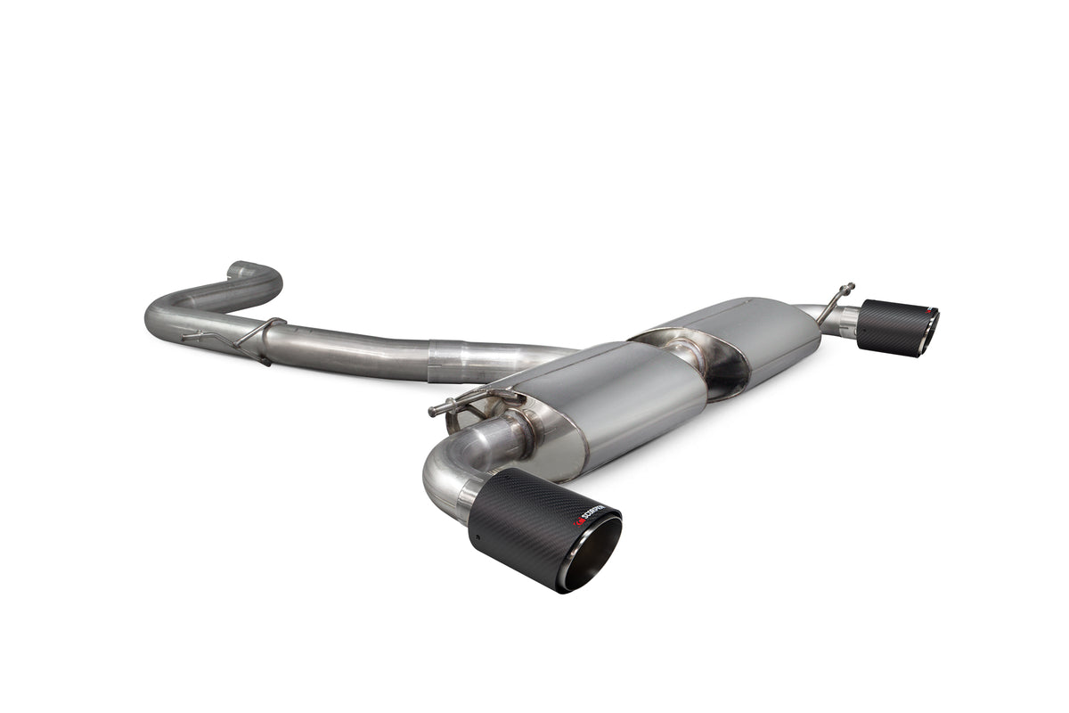 Scorpion Volkswagen Golf Mk6 GTI 2.0 TSI Edition 35 cat-back exhaust system with non-resonated pipes and polished tips.