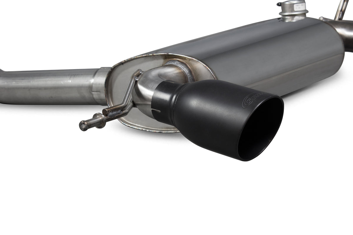 Scorpion Audi TT Mk1 quattro 3.2 V6 resonated cat-back exhaust system with polished stainless steel pipes and dual exhaust tips.