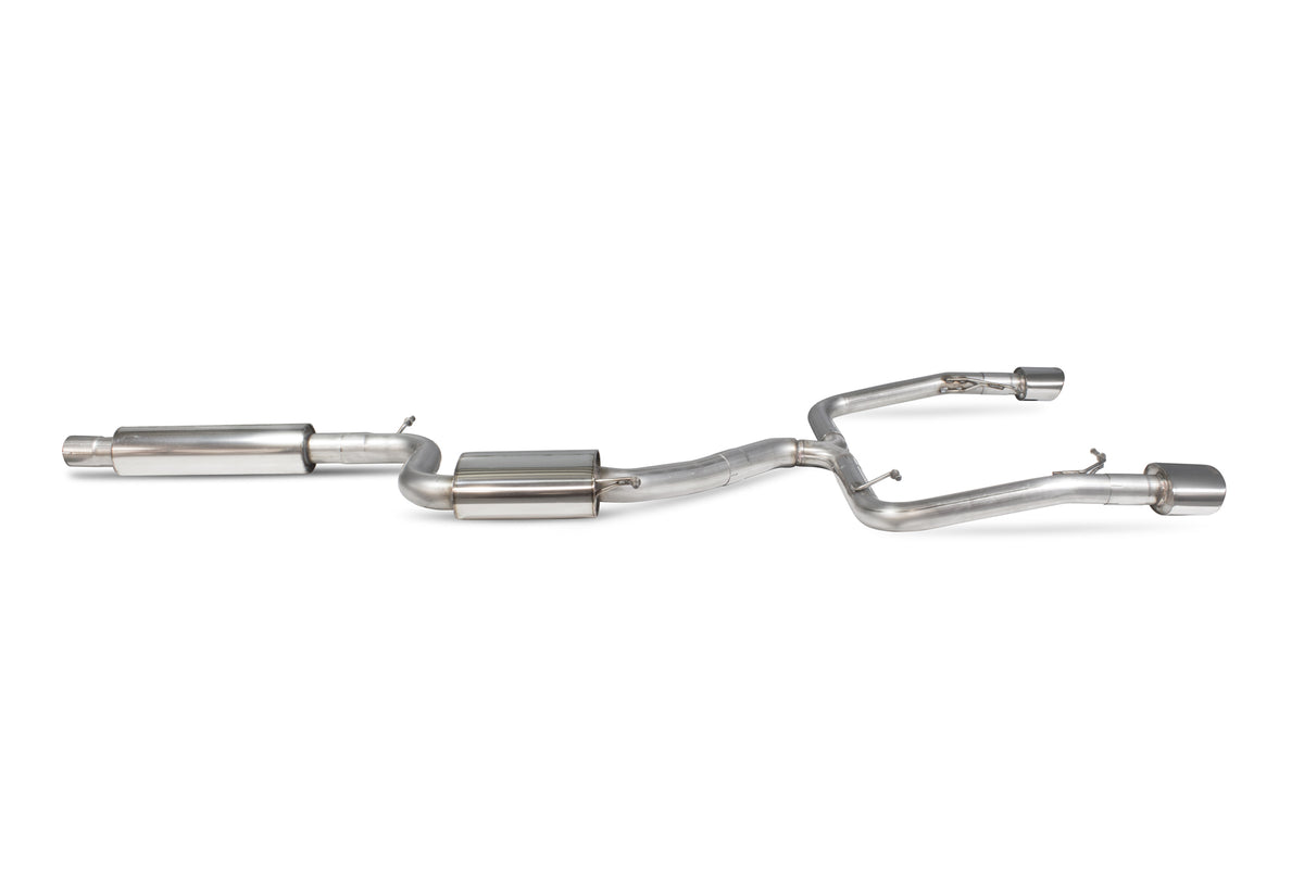 Scorpion Seat Leon Cupra 2.0 TSI 280/290 ST resonated cat-back exhaust system installed, showing polished metal pipes