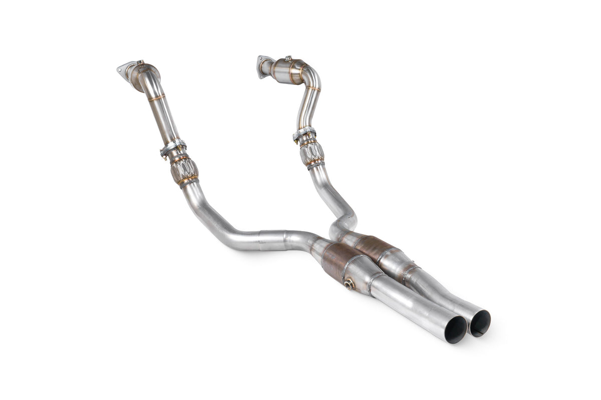 Scorpion Sports Cat Downpipe for Audi S4 B8/8.5 and S5 3.0 TFSI V6 quattro, showing front section with sports catalytic converter.