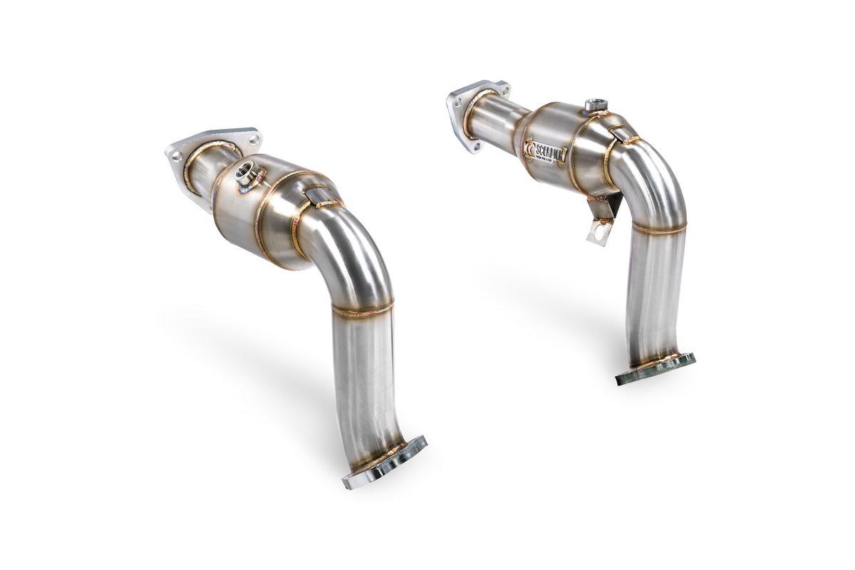 Scorpion Audi S4 B8/8.5 3.0 TFSI V6 quattro de-cat downpipe, exhaust component for sedan, saloon, and Avant models.