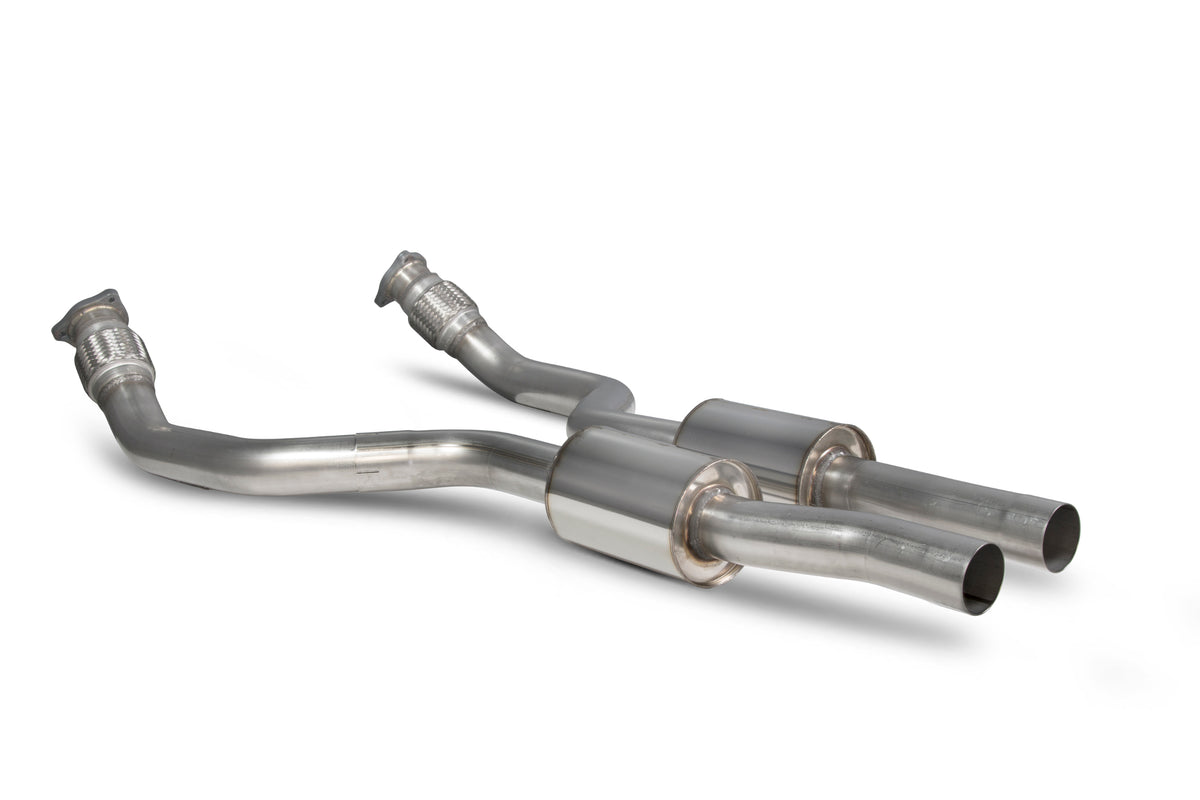 Scorpion Exhausts front resonated exhaust section for Audi S4 B8/8.5 3.0 TFSI V6 quattro sedan, avant, and S5 3.0 TFSI V6 coupe.