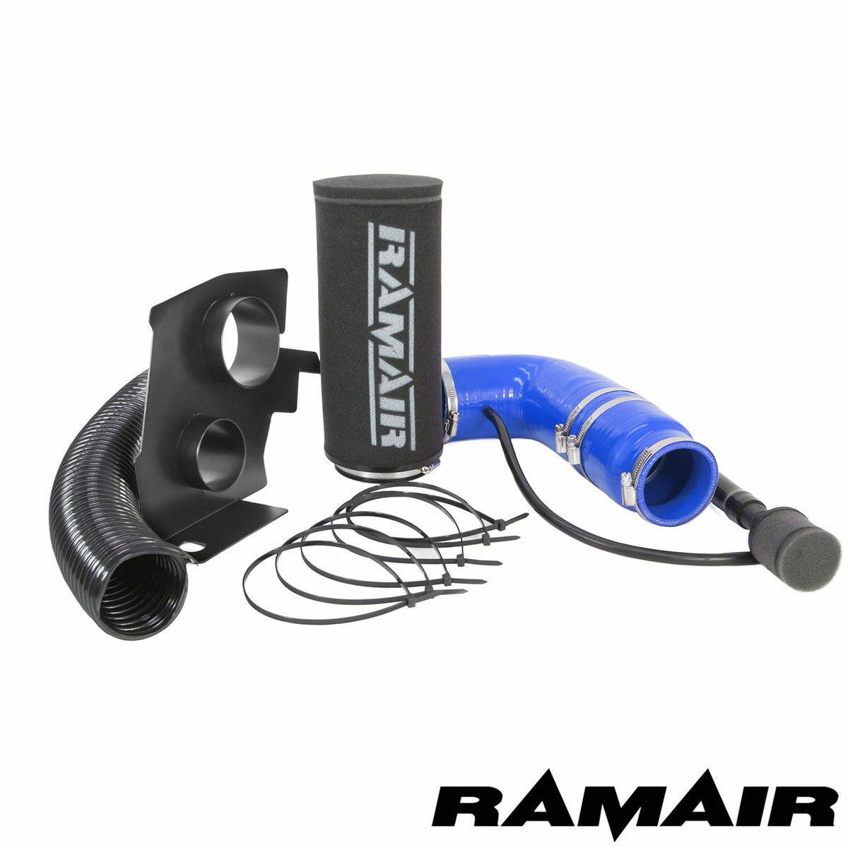 Ramair air filter induction intake kit for Citroen DS3, DS4, Peugeot 208, 308 1.2 THP VTI engine, with visible filter and tubing.