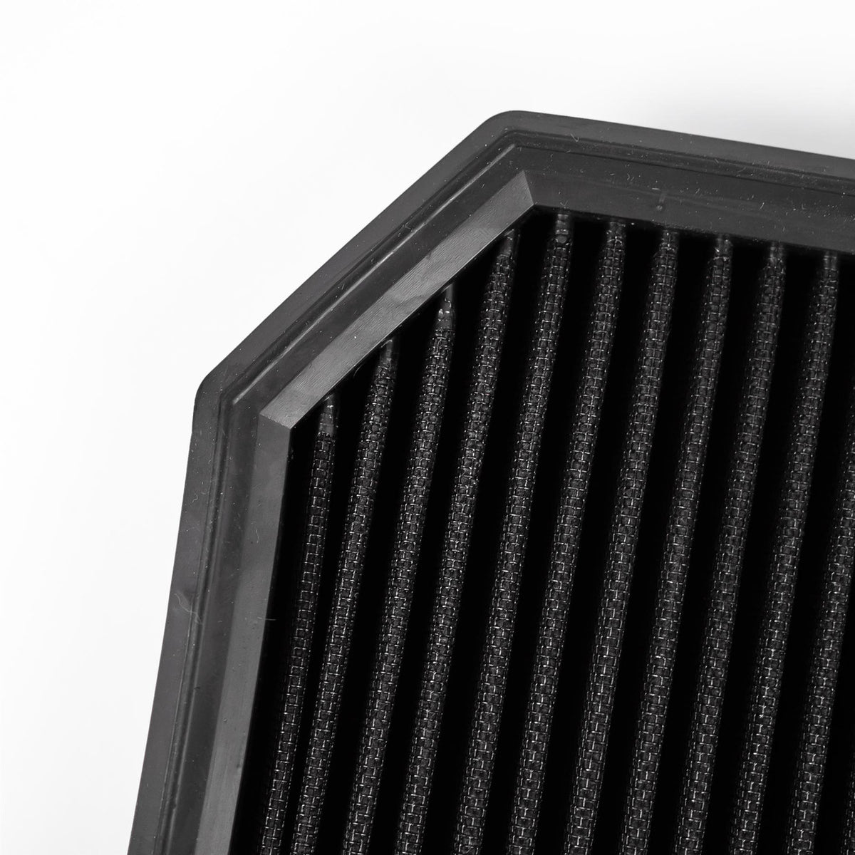 Ramair BMW B48 replacement pleated panel air filter shown, designed for F40, F44, F39 models, featuring durable pleated filter media.