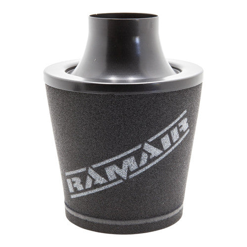 Ramair R50 Mini Cooper induction kit with black foam air filter, showcasing the performance air filter and components.