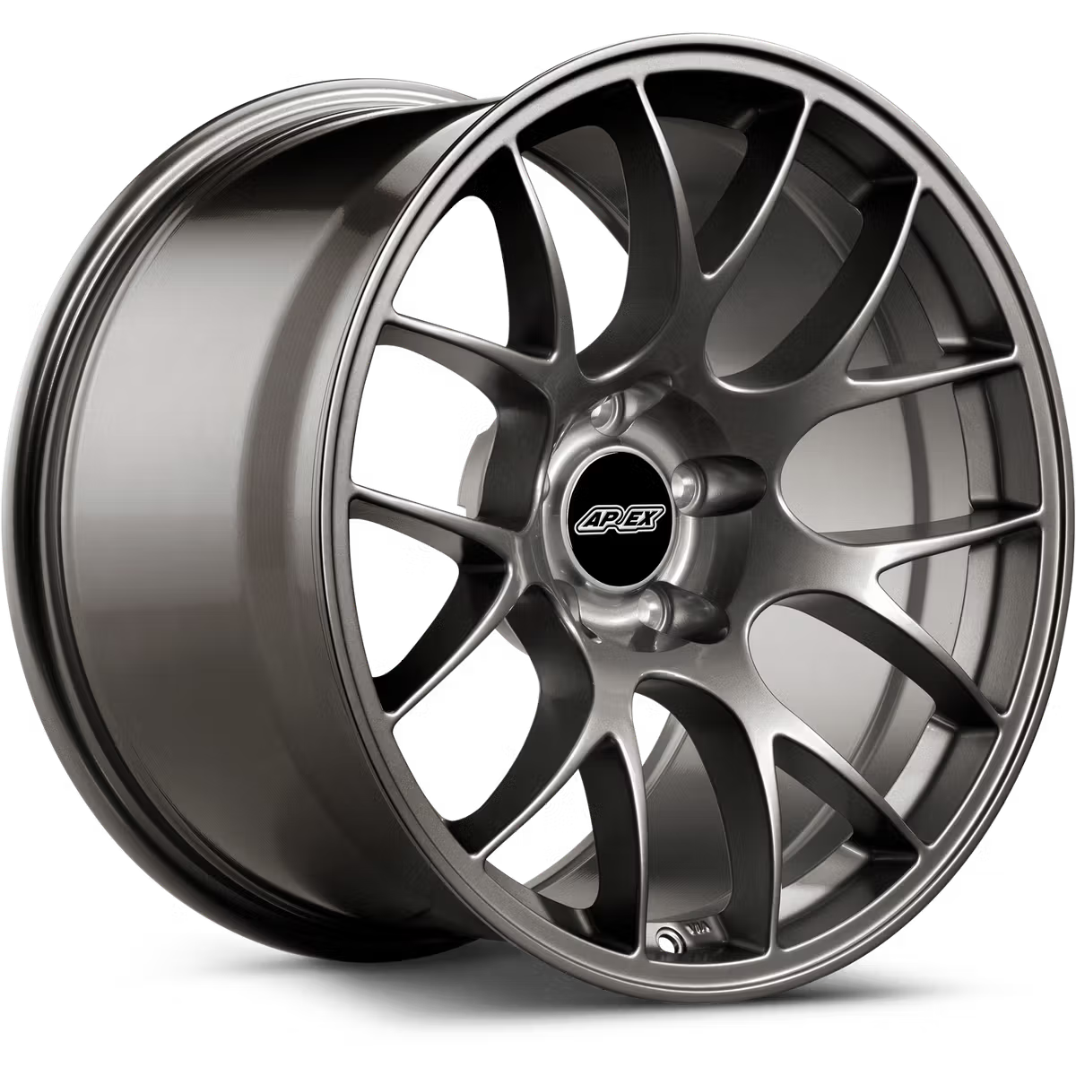 Apex EC-7 Flow Formed alloy wheels with a sleek multi-spoke design, shown in a close-up view highlighting their finish and style.