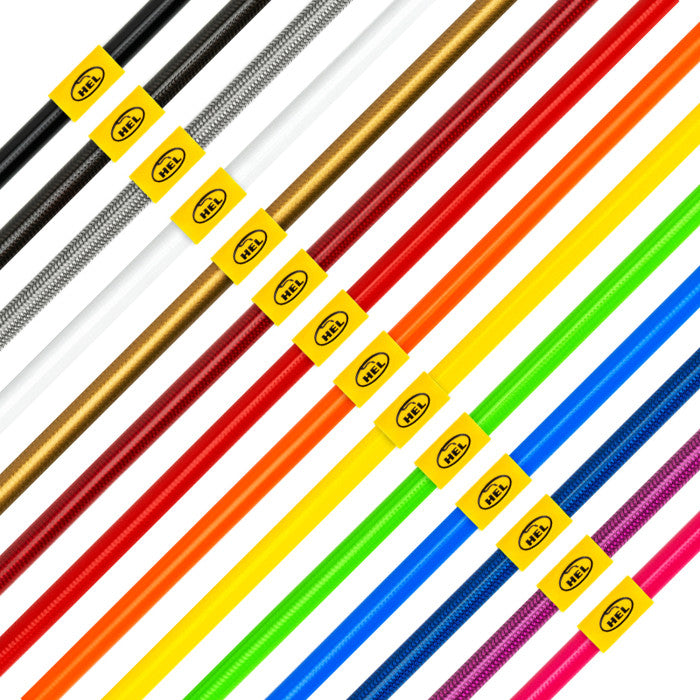 HEL braided brake line colour options for BMW F2X and F8X models.