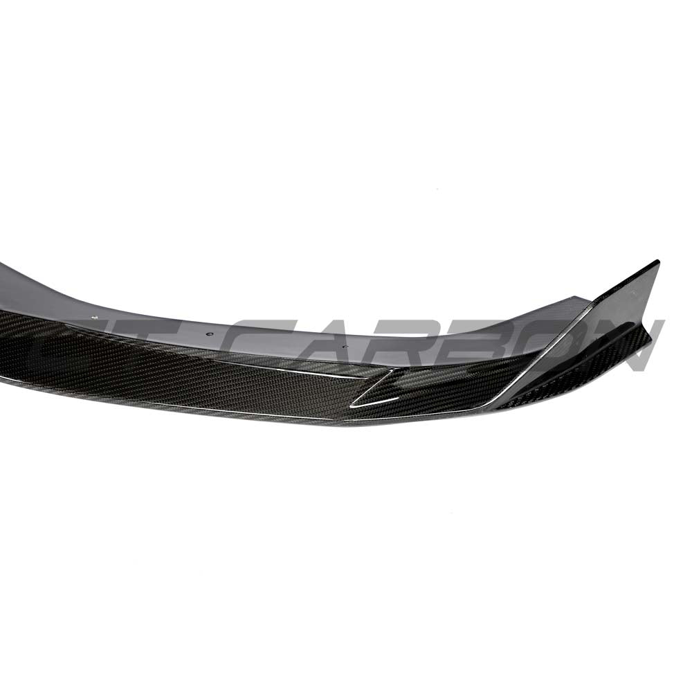 CT Carbon Audi RS3 8Y 2025+ carbon fibre splitter, showing sleek aerodynamic design and detailed craftsmanship.
