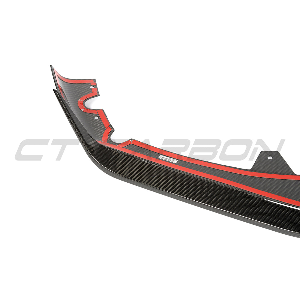 BMW F95 X5M 2023+ CT Carbon carbon fiber splitter showing its sleek design and aerodynamic features.