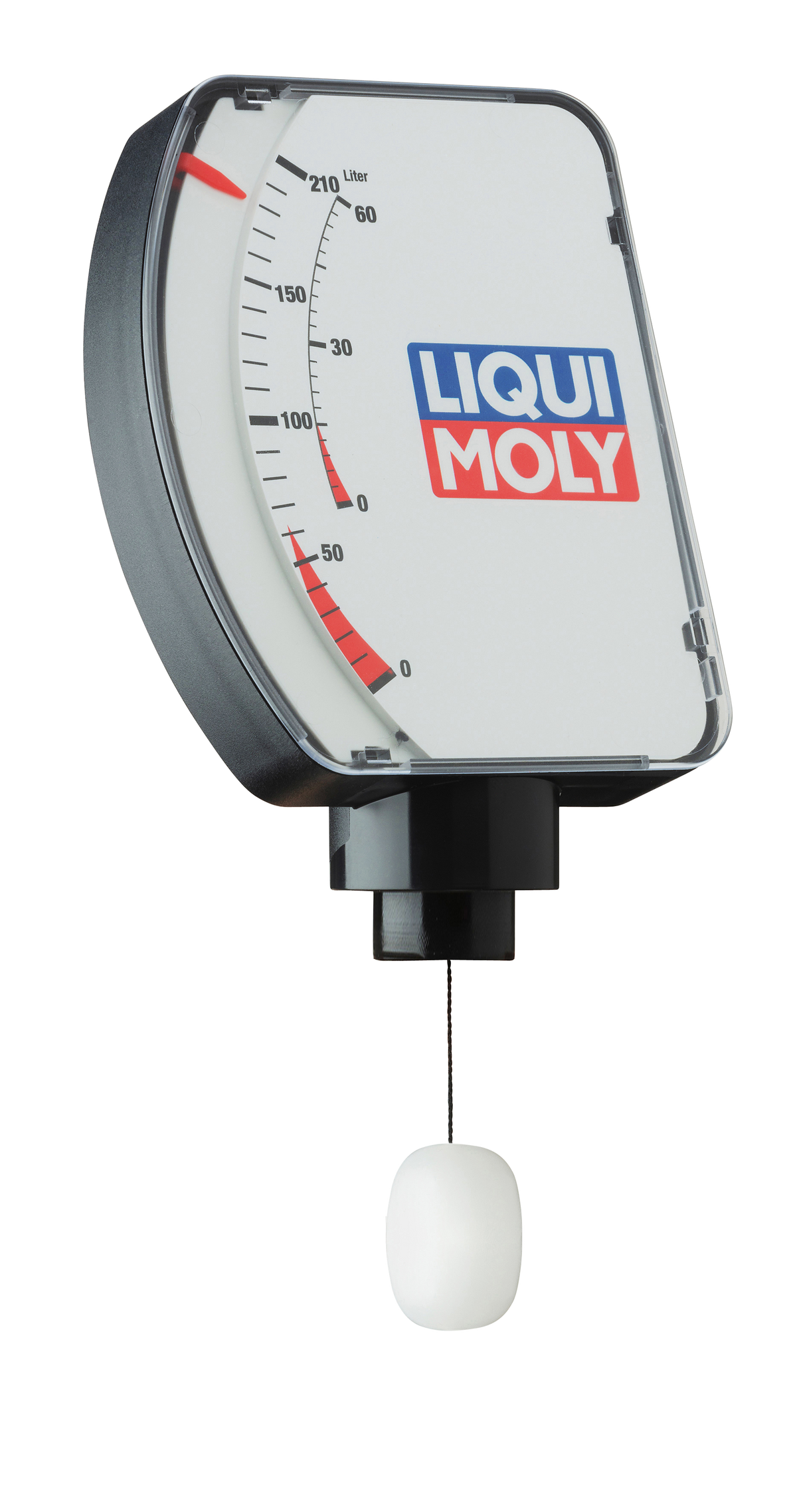 Liqui Moly drum fill level indicator, a workshop tool, showing a clear gauge and measurement markings for accurate drum level reading.