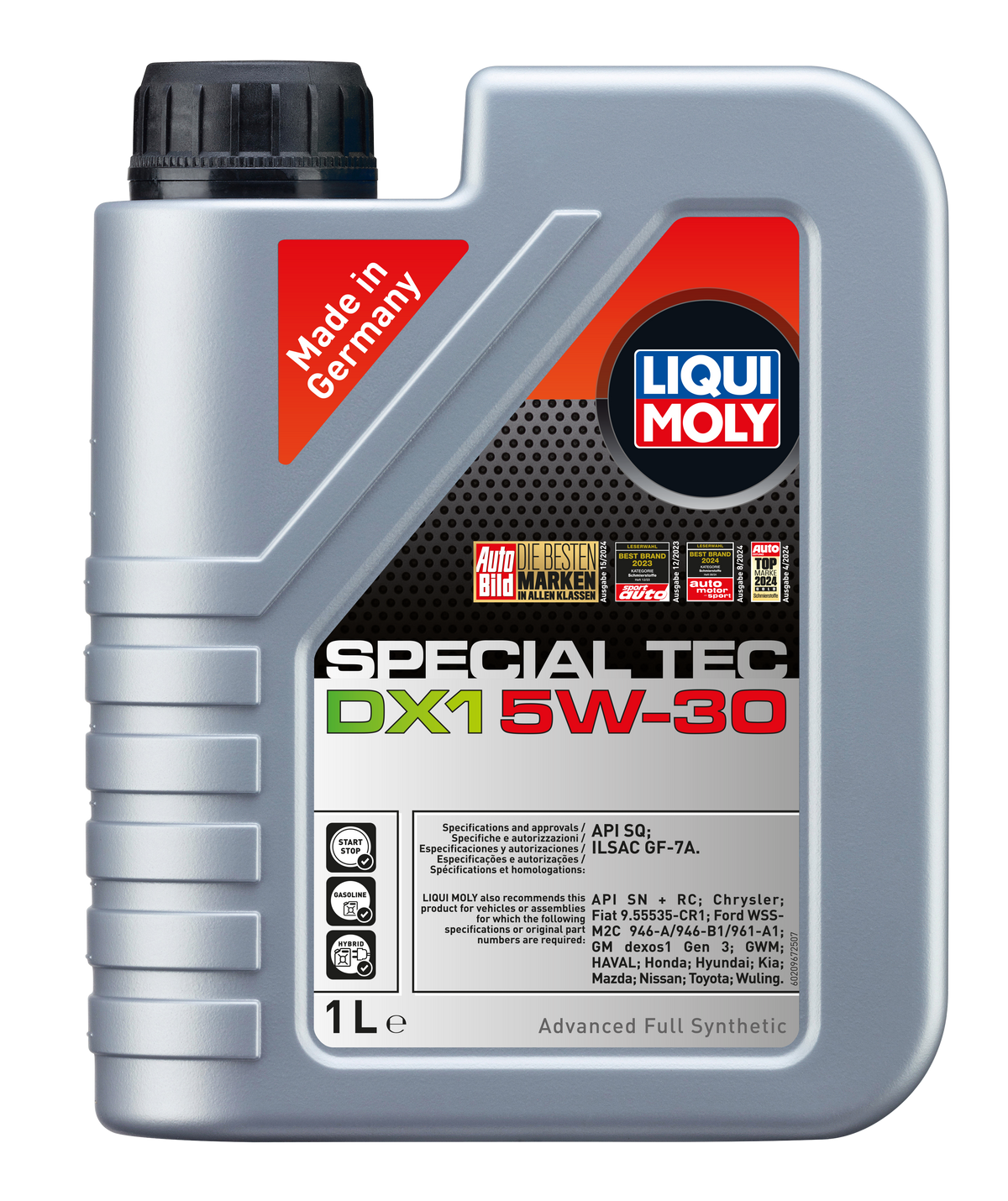 Liqui Moly Special Tec DX1 5W-30 engine oil bottle, premium motor oil for vehicle engine lubrication.