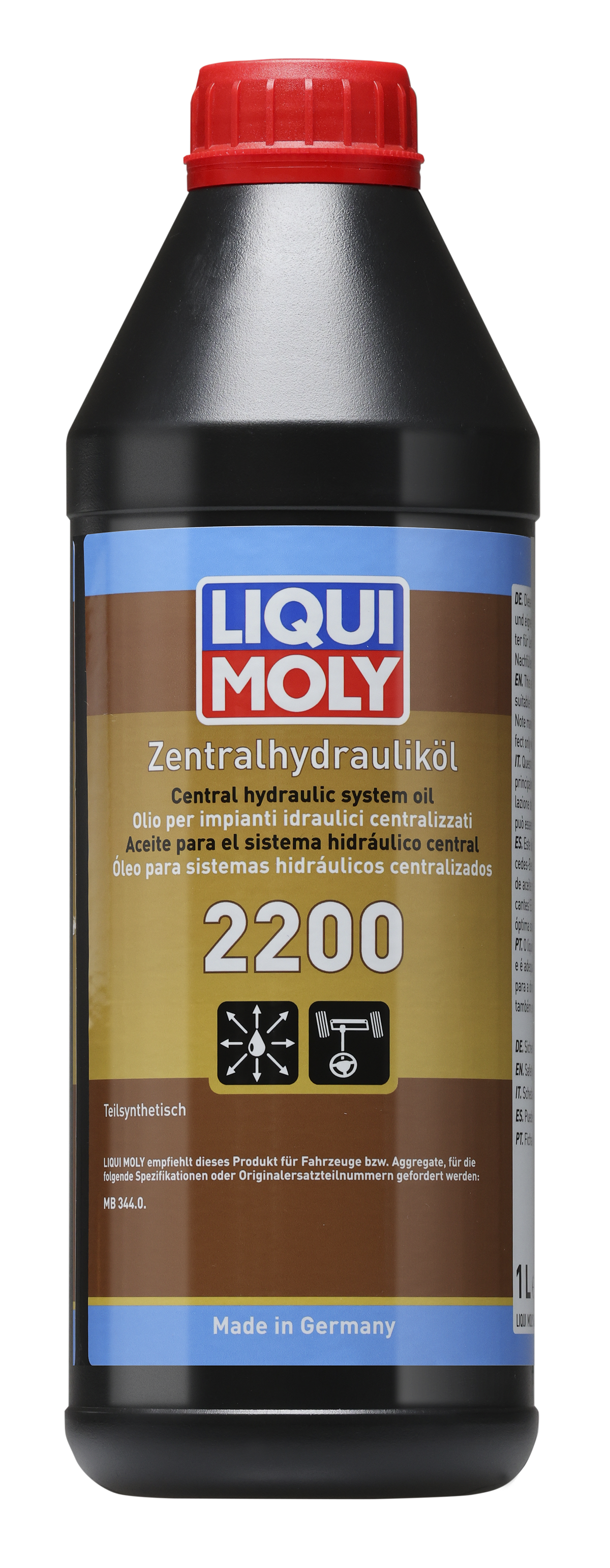 Liqui Moly Central Hydraulic System Oil 2200 1L bottle for gearbox and hydraulic system lubrication.